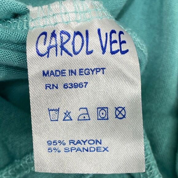 Carol Vee Solid Blue Long Sleeve Top Shirt Size Medium M Womens - Picture 5 of 5